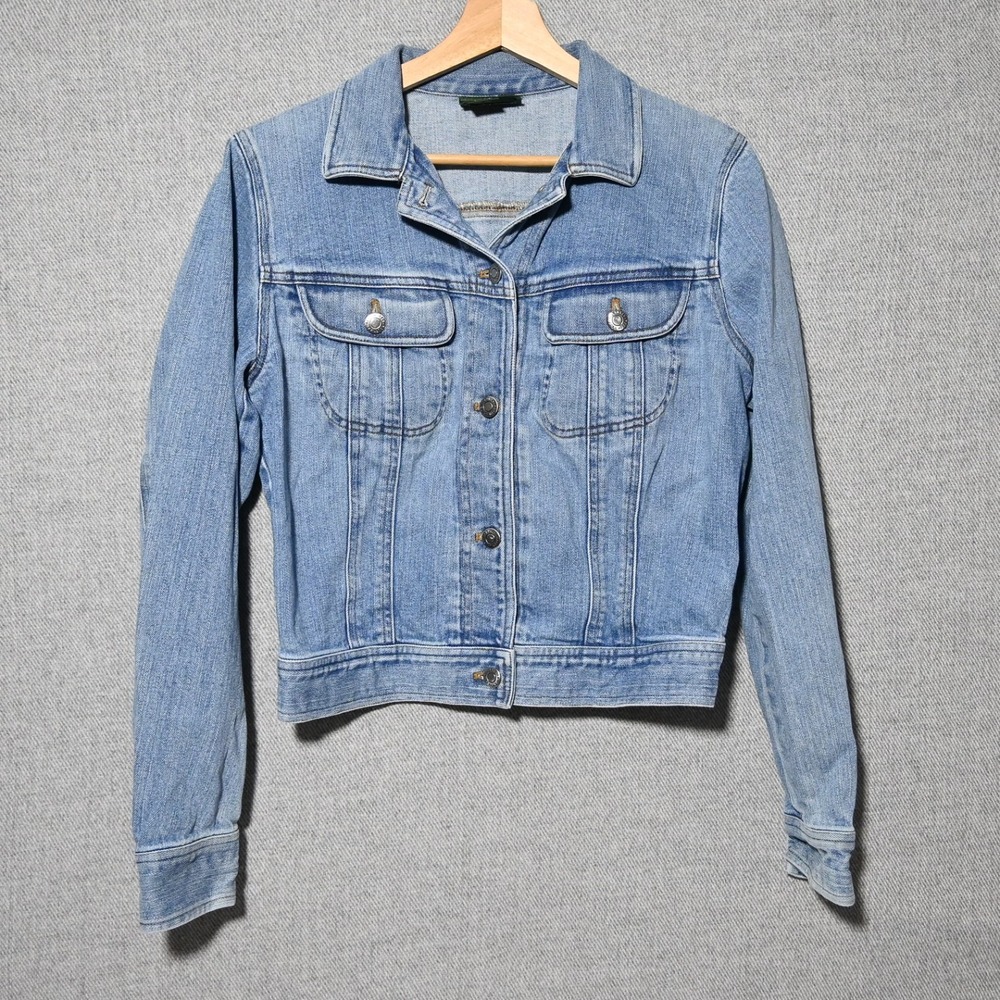 Lauren Jeans Co Ralph Lauren Denim Jacket Womens M Stretch Light Wash Blue